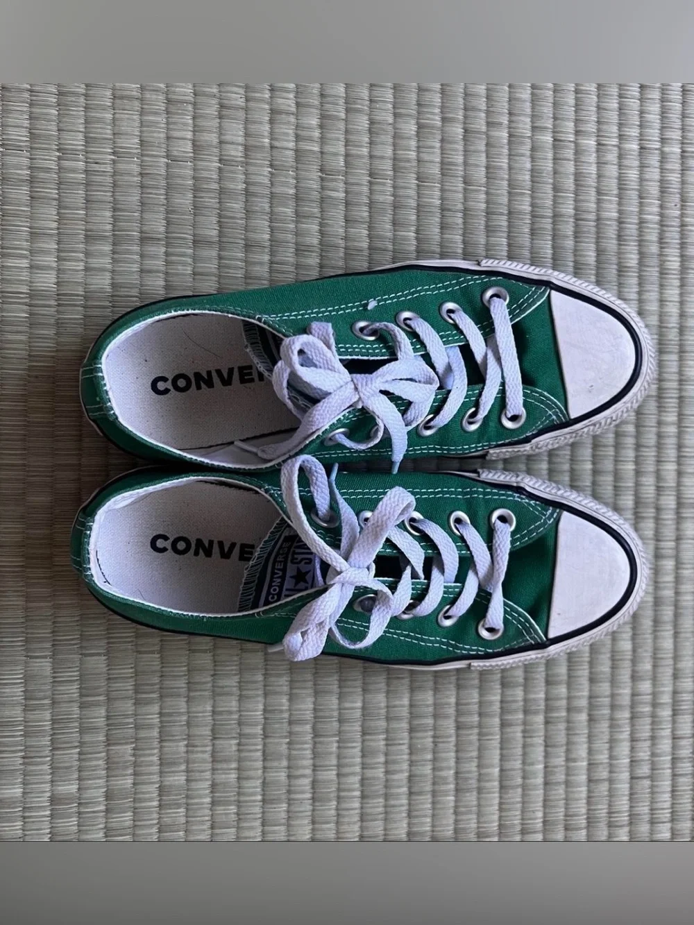 CONVERSE Low Top Sneakers, dark green - size 3.5